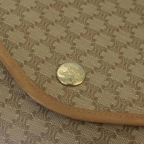 CELINE Macadam Canvas Clutch Bag Beige Gold - Picture 8 of 16